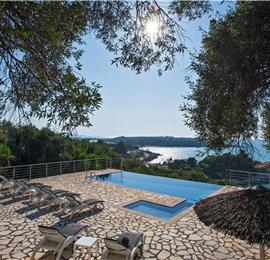 7 bedroom seafront luxury villa with pool & jacuzzi, near Acharavi, sleeps 14-15